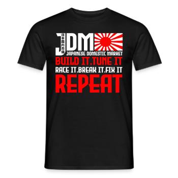 JDM Marché intérieur japonais Automobile - T-shirt homme - noir - Devant - AI Model Male 178 light (178cm)