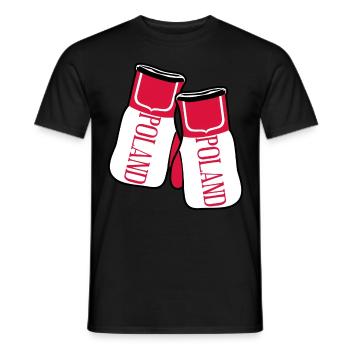 Drapeau polonais Gants de boxe Pologne - T-shirt homme - noir - Devant - AI Model Male 178 light (178cm)