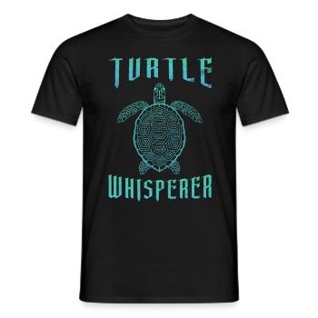 turtles whispering reptile marine animal - Men's T-Shirt - black - Front - AI Model Male 178 light (178cm)