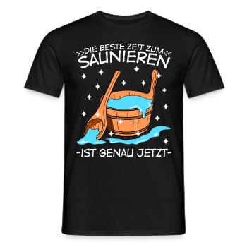 Sauna Saunieren Saunisten Saunist - Männer T-Shirt - Schwarz - Vorne - AI Model Male 178 light (178cm)