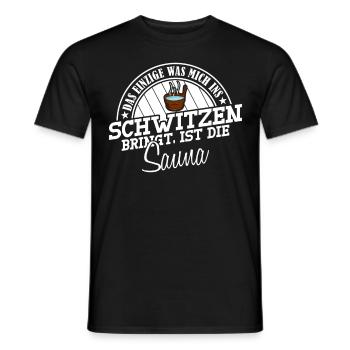 Sauna Witz Saunist Saunisten Saunieren - Männer T-Shirt - Schwarz - Vorne - AI Model Male 178 light (178cm)