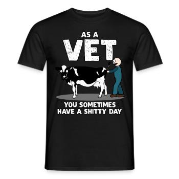 veterinarian funny saying veterinary medicine - Men's T-Shirt - black - Front - AI Model Male 178 light (178cm)