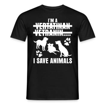 Veterinarian Witz Veterinarian Veterinarian - Men's T-Shirt - black - Front - AI Model Male 178 light (178cm)