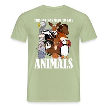 Tierarzt Tierärztin Tiermedizin - Männer T-Shirt - Sage - Vorne - AI Model Male 178 light (178cm)