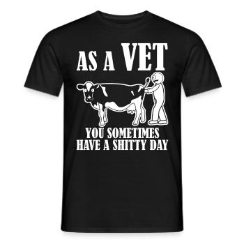 Tierarzt mit scheiß Tag Tiermedizin - Männer T-Shirt - Schwarz - Vorne - AI Model Male 178 light (178cm)