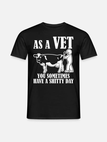 Tierarzt mit scheiß Tag Tiermedizin - Männer T-Shirt - Schwarz