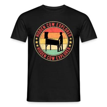 Pinball Flipperspieler Hidden Cow Explorer - Männer T-Shirt - Schwarz - Vorne - AI Model Male 178 light (178cm)