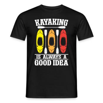 Kayaking is always a good idea - Men's T-Shirt - black - Front - AI Model Male 178 light (178cm)