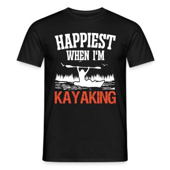 Happiest when i'm Kayaking - Männer T-Shirt - Schwarz - Vorne - AI Model Male 178 light (178cm)