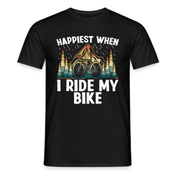 Happiest when i ride my Bike - Männer T-Shirt - Schwarz - Vorne - AI Model Male 178 light (178cm)