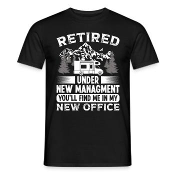 Retired under new Managment new Office - Men's T-Shirt - black - Front - AI Model Male 178 light (178cm)