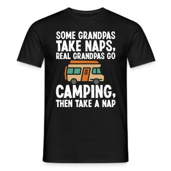 Grandpas take Naps real Camping Outdoor - Männer T-Shirt - Schwarz - Vorne - AI Model Male 178 light (178cm)