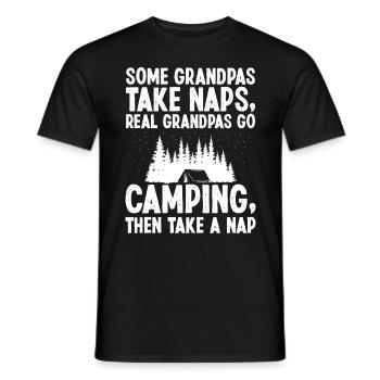 Grandpas take Naps real Camping Outdoor - Männer T-Shirt - Schwarz - Vorne - AI Model Male 178 light (178cm)