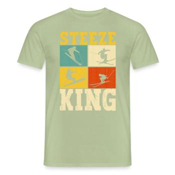 Skiers - Men's T-Shirt - sage - Front - AI Model Male 178 light (178cm)