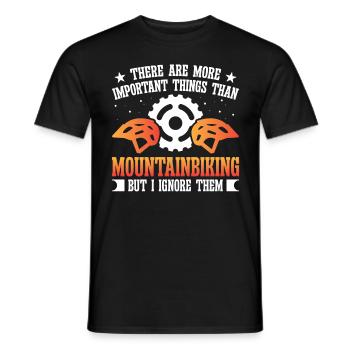 Important Mountain Biking Outdoor Design - Männer T-Shirt - Schwarz - Vorne - AI Model Male 178 light (178cm)
