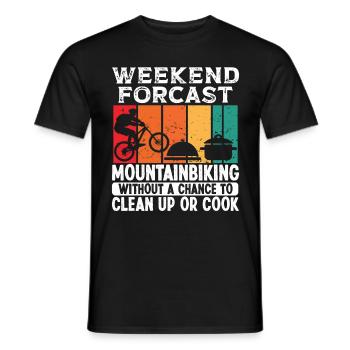 Weekend Forecast Mountain Biking for Men - Men's T-Shirt - black - Front - AI Model Male 178 light (178cm)