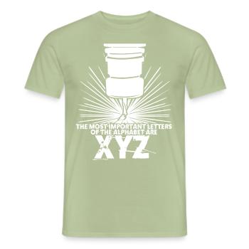 Machinist CNC Turner Milling Machine - Men's T-Shirt - sage - Front - AI Model Male 178 light (178cm)