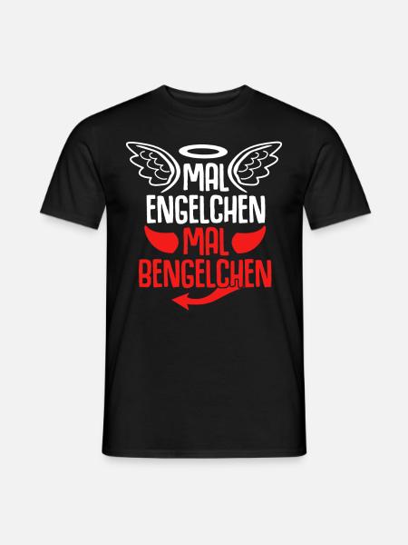 Engel Heiligenschein Bengelchen Bengel - Männer T-Shirt - Schwarz