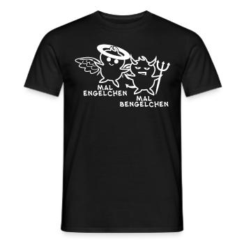 Engelchen Teufelchen Bengelchen Bengel - Männer T-Shirt - Schwarz - Vorne - AI Model Male 178 light (178cm)