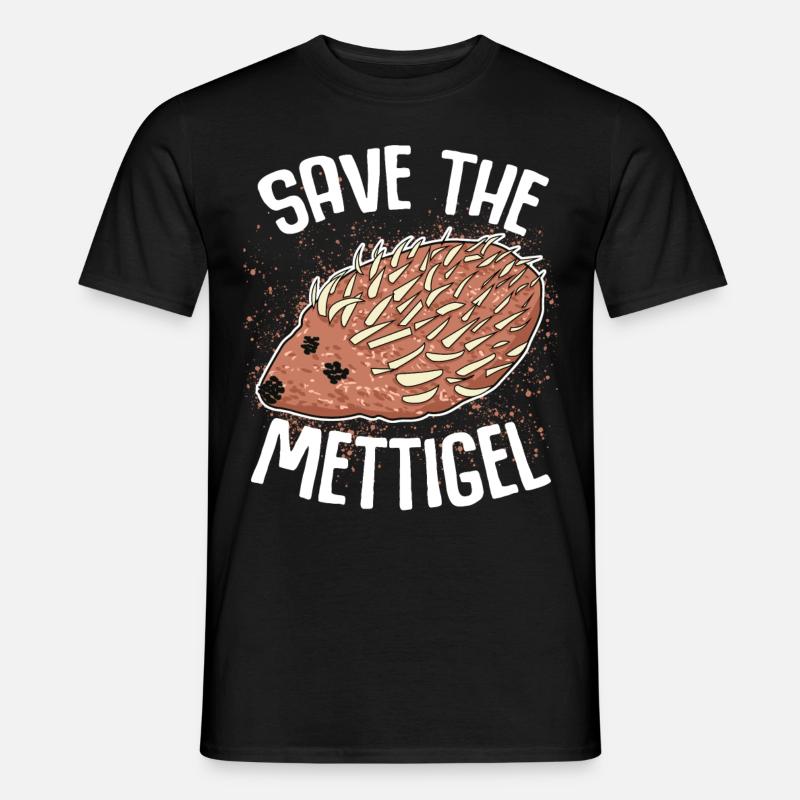 Mettigel Mettbrötchen Hackfleisch Mett - Männer T-Shirt - Schwarz
