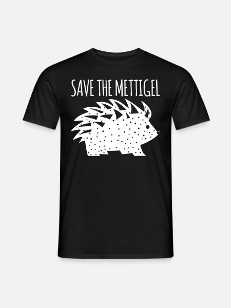 Mettigel Hackfleisch Mett Mettbrötchen - Männer T-Shirt - Schwarz