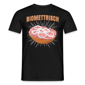 Mettbrötchen Biomettrisch Mettigel Mett - Männer T-Shirt - Schwarz - Vorne - AI Model Male 178 light (178cm)