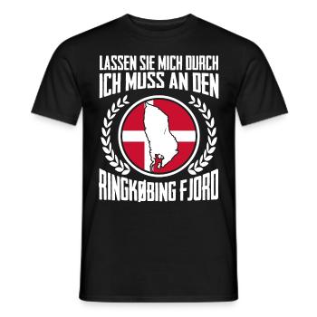 Ringkøbing Fjord Flagge Dänemark - Männer T-Shirt - Schwarz - Vorne - AI Model Male 178 light (178cm)