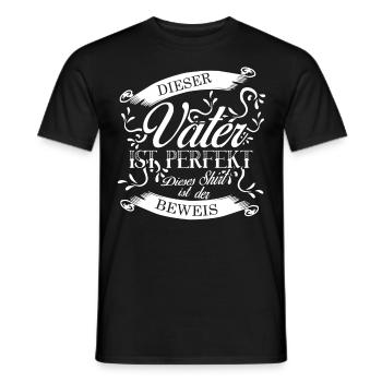 Papa ist perfekt Vater Vatertag - Männer T-Shirt - Schwarz - Vorne - AI Model Male 178 light (178cm)