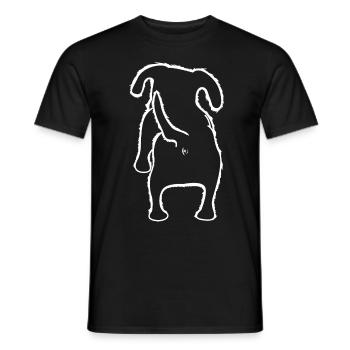 Teckel à poil dur de derrière les chiens - T-shirt homme - noir - Devant - AI Model Male 178 light (178cm)