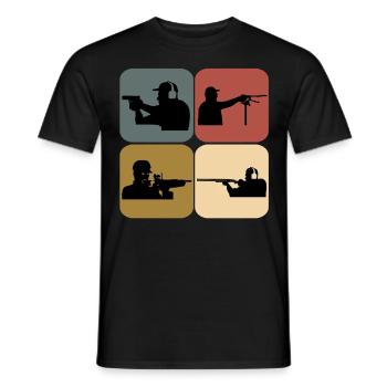 Club de tir sportif rétro - T-shirt homme - noir - Devant - AI Model Male 178 light (178cm)