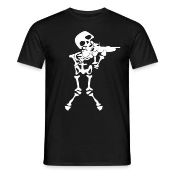 Sport shooter skeleton shooting club - Men's T-Shirt - black - Front - AI Model Male 178 light (178cm)