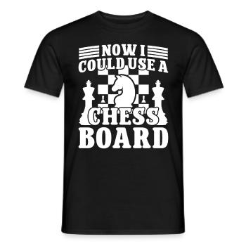Now i could use a Chess Board - Men's T-Shirt - black - Front - AI Model Male 178 light (178cm)