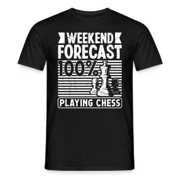 Prévisions du week-end en jouant aux échecs - T-shirt homme - noir - Devant - AI Model Male 178 light (178cm)