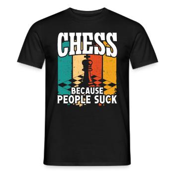 Les échecs parce que les gens sont nuls - T-shirt homme - noir - Devant - AI Model Male 178 light (178cm)