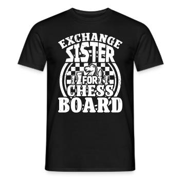 Sœur d’échange pour l’échiquier - T-shirt homme - noir - Devant - AI Model Male 178 light (178cm)