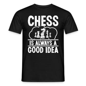 Chess is always a good Idea - Men's T-Shirt - black - Front - AI Model Male 178 light (178cm)