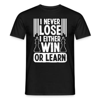 I never lose i either Win or Learn - Men's T-Shirt - black - Front - AI Model Male 178 light (178cm)