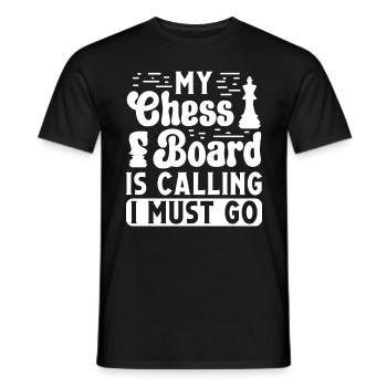 Mon échiquier appelle je dois y aller - T-shirt homme - noir - Devant - AI Model Male 178 light (178cm)