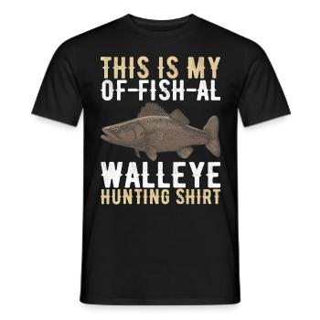 Pêcheurs à la ligne de pêche au doré jaune - T-shirt homme - noir - Devant - AI Model Male 178 light (178cm)