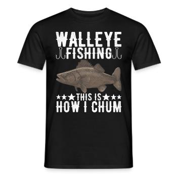Pêcheurs à la ligne de pêche au doré jaune - T-shirt homme - noir - Devant - AI Model Male 178 light (178cm)