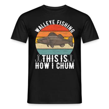 Pêcheurs à la ligne de pêche au doré jaune - T-shirt homme - noir - Devant - AI Model Male 178 light (178cm)
