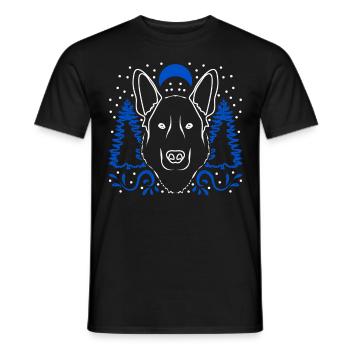 White Shepherd Nature Shepherd Dogs - Men's T-Shirt - black - Front - AI Model Male 178 light (178cm)