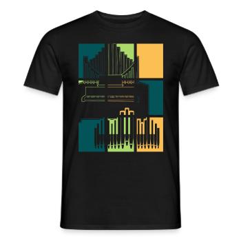 Organ Retro Organ Player Organist - Men's T-Shirt - black - Front - AI Model Male 178 light (178cm)