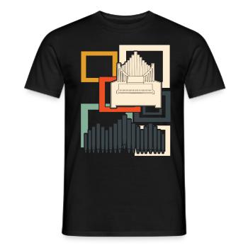 Organ Organ Player Retro Organist - Men's T-Shirt - black - Front - AI Model Male 178 light (178cm)