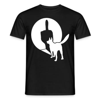 White Shepherd Middle Finger - Men's T-Shirt - black - Front - AI Model Male 178 light (178cm)