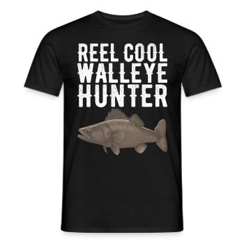 Pêcheurs à la ligne de pêche au doré jaune - T-shirt homme - noir - Devant - AI Model Male 178 light (178cm)