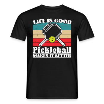 Le pickleball l’améliore - T-shirt homme - noir - Devant - AI Model Male 178 light (178cm)