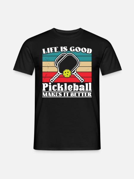 Le pickleball l’améliore - T-shirt homme - noir