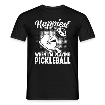 Happiest when i'm playing Pickleball - Männer T-Shirt - Schwarz - Vorne - AI Model Male 178 light (178cm)