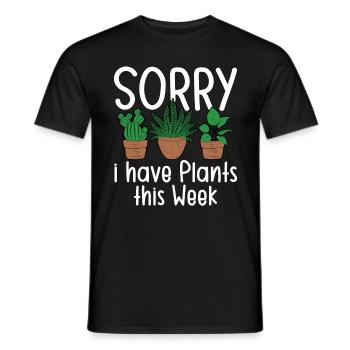 Désolé, j’ai des plantes cette semaine - T-shirt homme - noir - Devant - AI Model Male 178 light (178cm)